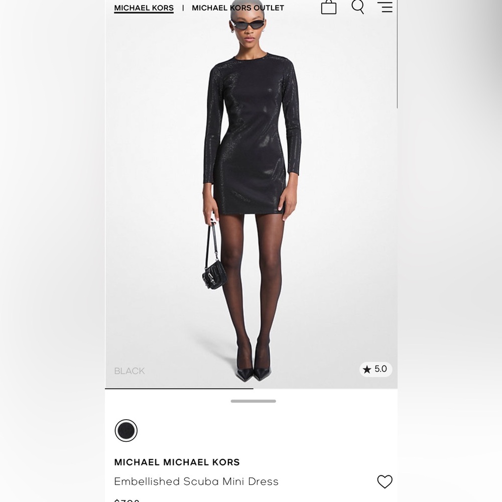 Michael Kors Shimmering Black Mini Dress